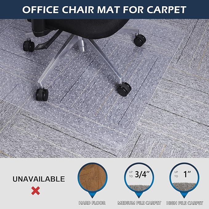 SALLOUS Chair Mat for Carpet, Heavy Duty Vinyl Floor Mat - Image 4