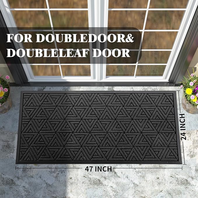 Yimobra Large Door Mat 47x24, All-Weather Waterproof Non-Slip Welcome Matt - Image 2