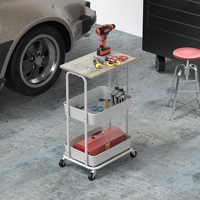 Simple Houseware 2-Tier Rolling Utility Cart - Image 6