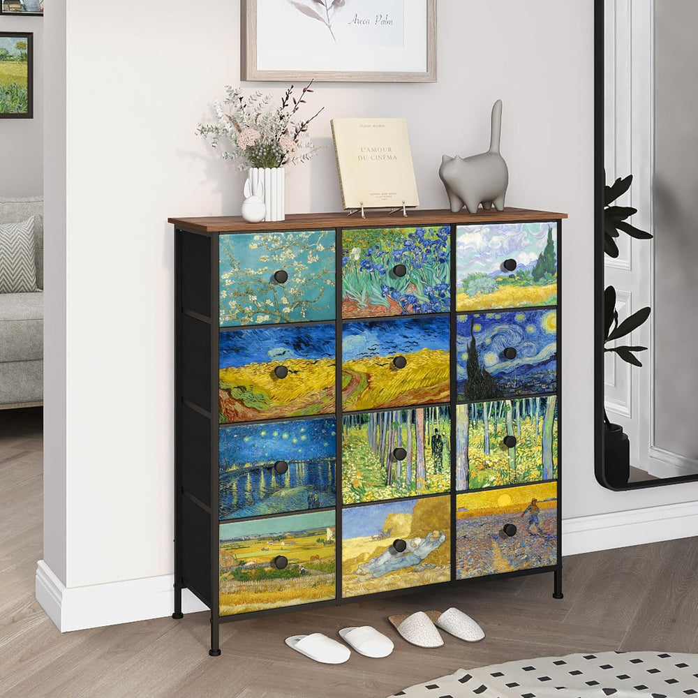 EXOTICA Dresser for Bedroom with 12 Drawers Tall Dresser & Chest of Drawe...