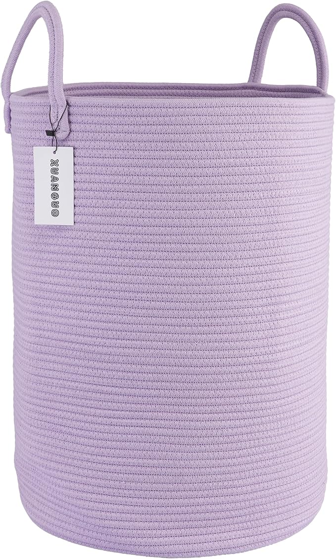 Cotton Rope Laundry Basket Hamper by XUANGUO