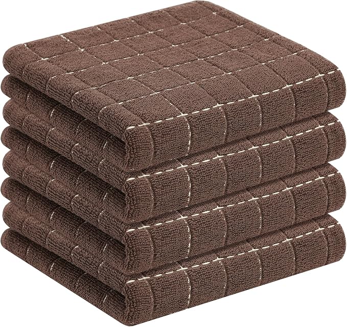 Homaxy 100% Cotton Terry Kitchen Towels, Checkered Designed, Soft and Super by Homaxy