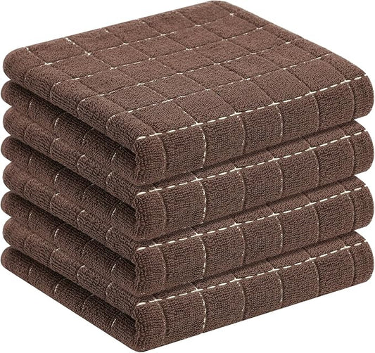 Homaxy 100% Cotton Terry Kitchen Towels, Checkered Designed, Soft and Super by Homaxy