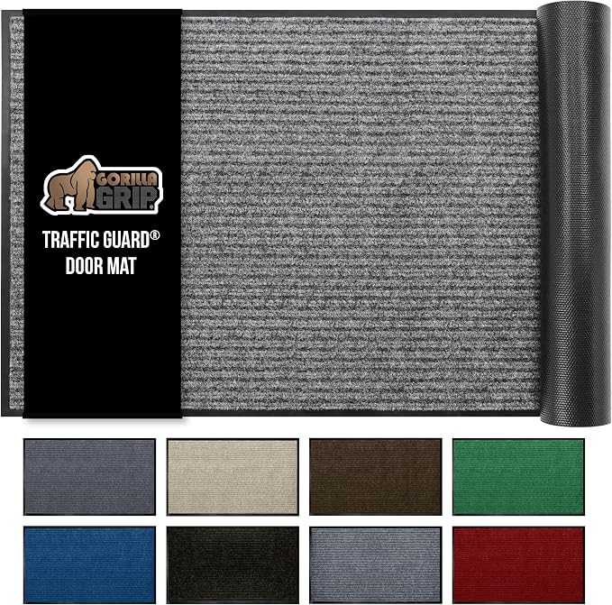 GORILLA GRIP Traffic Guard Door Mat, Heavy Duty Welcome Mats, Commercial Office by GorillaGrip