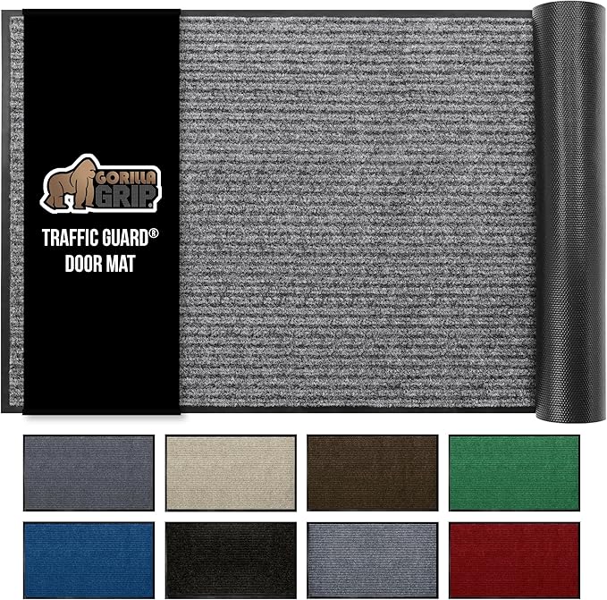 GORILLA GRIP Traffic Guard Door Mat, Heavy Duty Welcome Mats, Commercial Office by GorillaGrip