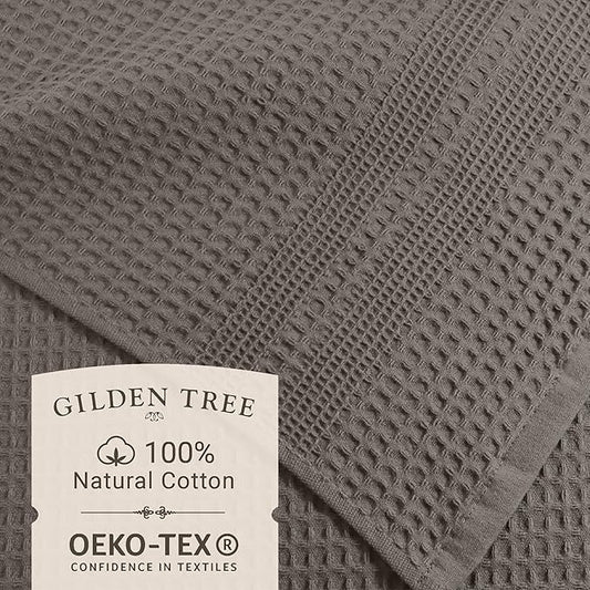 GILDEN TREE Waffle Towel Set Quick Dry Thin | 2 Bath Towels | 2 Hand Towels | 2 - Image 2