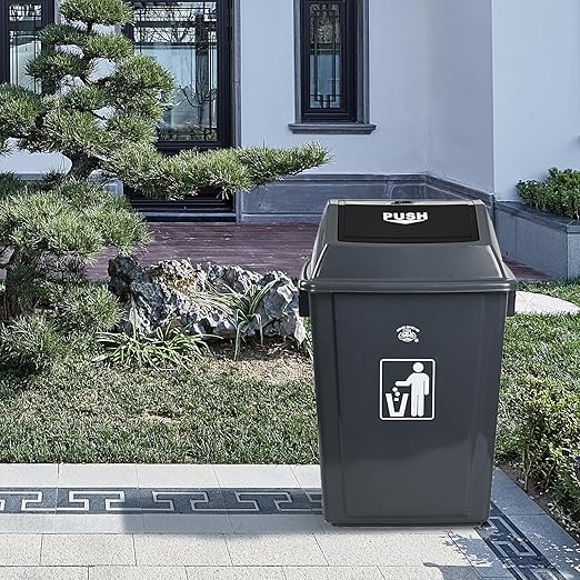 4 Packs 13 Gallon Commercial Heavy-Duty Trash/Garbage Can, Swing Lid Waste - Image 6