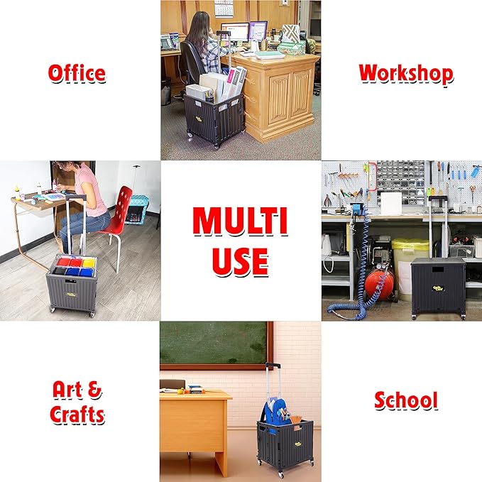 dbest products Quik Cart Stair Climber Wheeled Rolling Crate Teacher Utility - Image 6