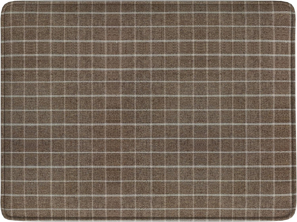 Spatial Order 24" Dinah Collection Storage Ottoman - Brown Windowpane Fa...