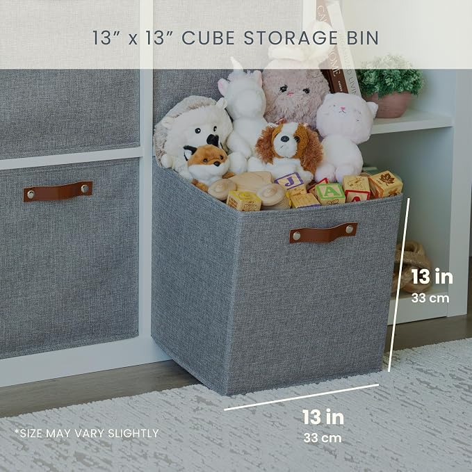 OrganiHaus 13x13 Cube Fabric Storage Bins Set of 4, Fabric Storage Cubes w/ - Image 2