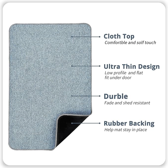 Bath Mat, Ultra Thin Bathroom Rugs, Rubber Bath Mats - Image 2
