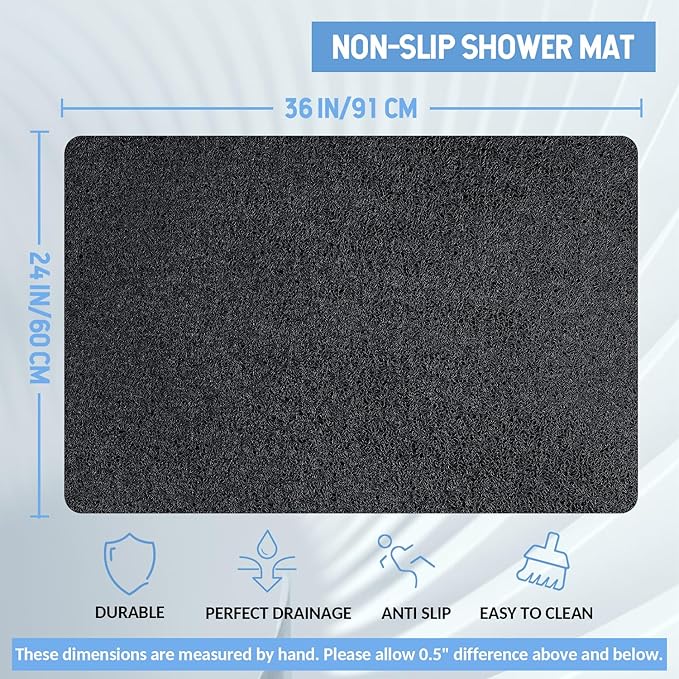 Non-Slip Bathtub Mat, Anti Slip Shower Mat, Fast Drying Bathtub Mats, Foot - Image 2