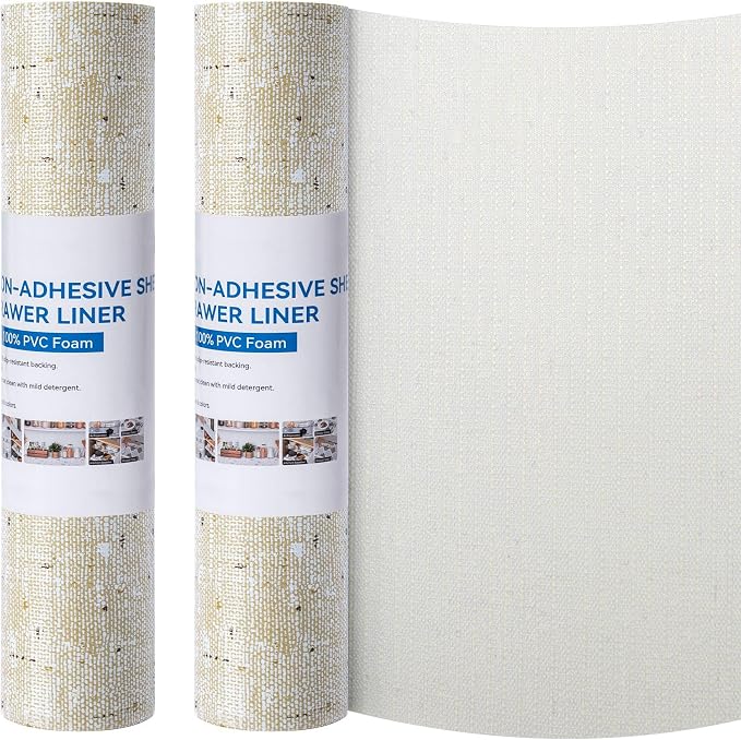 Shelf Liner 20 x 72 Inch 2 Rolls Shelf Liner Non Adhesive, Drawer Liner Non by DwellAid