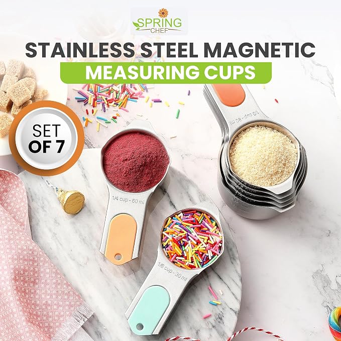 Spring Chef Magnetic Stainless Steel Measuring Cups, Kitchen Tools - Image 2