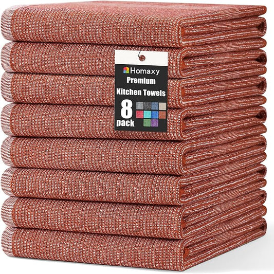 Homaxy Premium Kitchen Towels, Large Cotton Kitchen Hand Towels, Flat and Terry by Homaxy