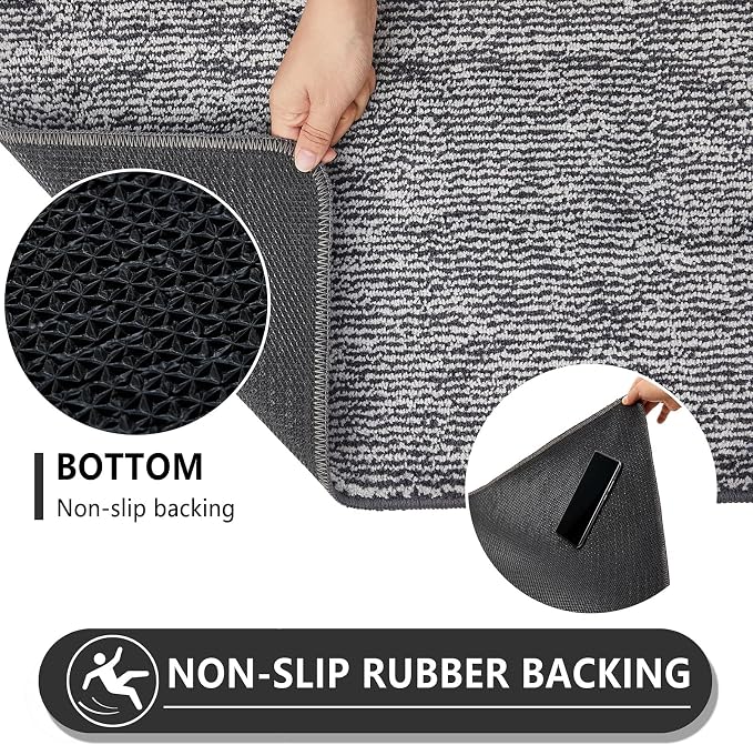 REFETONE Indoor Doormat, Front Door Mat 32"x48" Absorbent Rubber Backing Non - Image 5