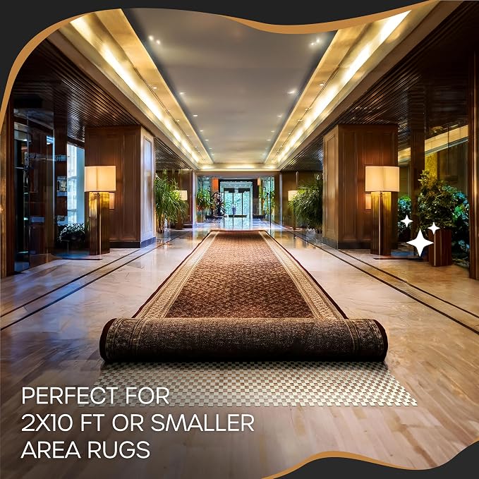 Nevlers 2 x 10 Ft Non Slip Rug Pad | Open Weave PVC Anti Skid Rug Gripper - Image 9