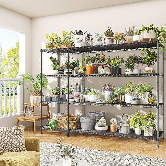 52.36''W Storage Shelves Metal Shelving Unit Load 1120LBS 4 Tier Wire Shelving - Image 9