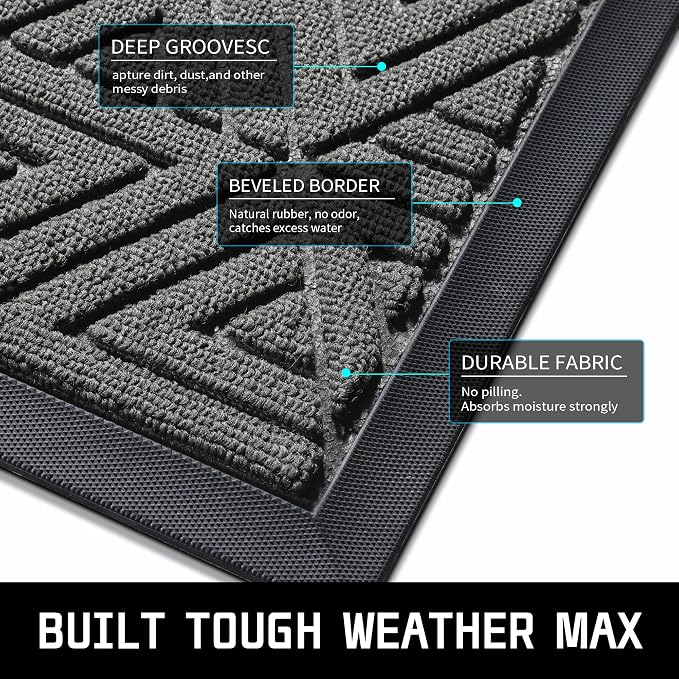 Yimobra Large Door Mat 47x32, All-Weather Waterproof Non-Slip Welcome Matt - Image 3