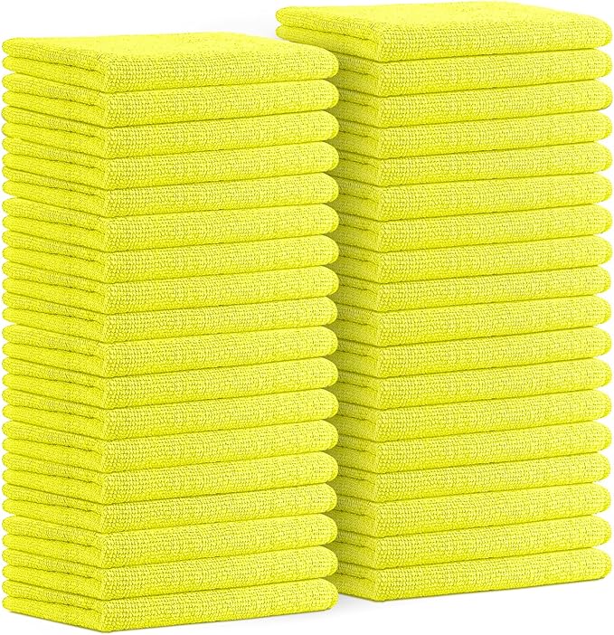 Avalon Towels Microfiber Cleaning Cloths Size 16" x 16", Highly Absorbent by AvalonTowels