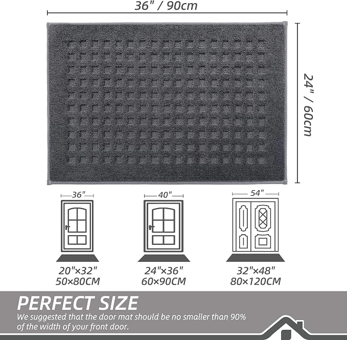 BEQHAUSE Waffle Door Mats Indoor 24"x36", Dog Mat - Image 2