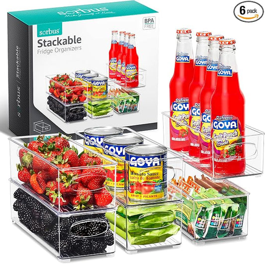 Sorbus Stackable Refrigerator Organizer Bins by Sorbus