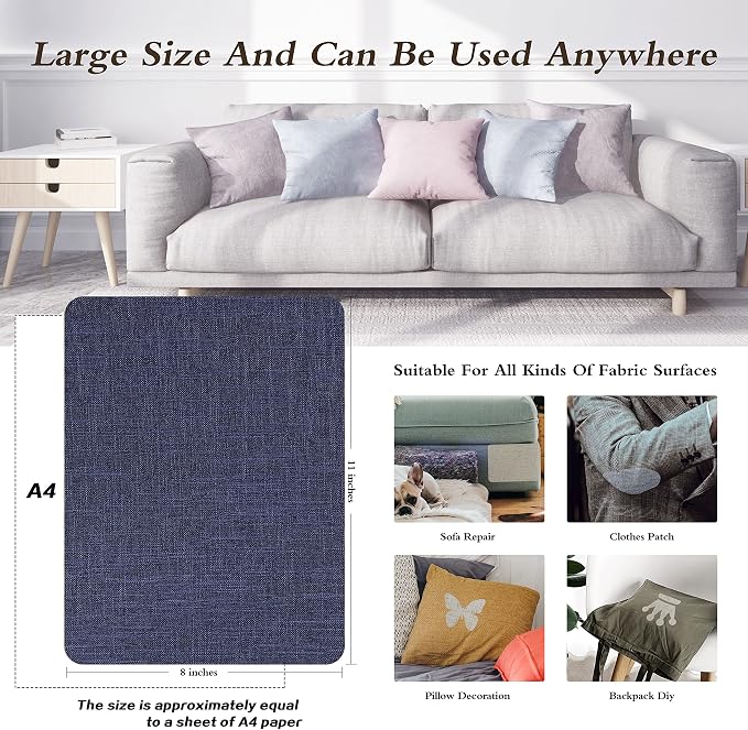 KING MOUNTAIN Fine Linen Repair Patches, Self-Adhesive Linen Fabric Patches - Image 4