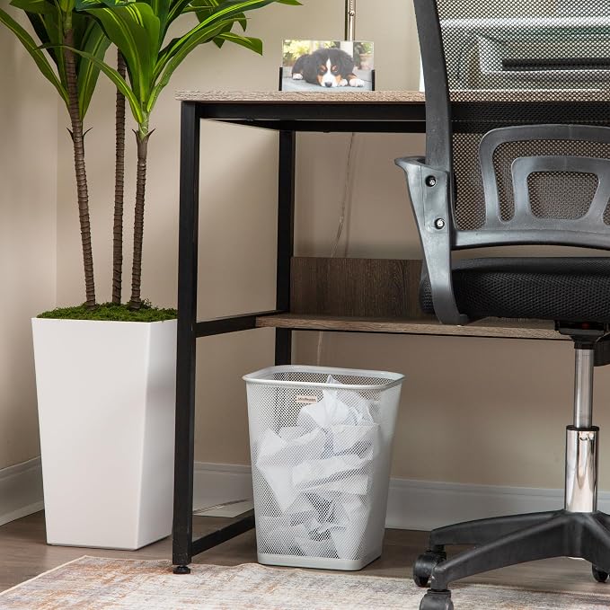 Mind Reader Mesh Trash Can, Square Wastebasket - Image 7