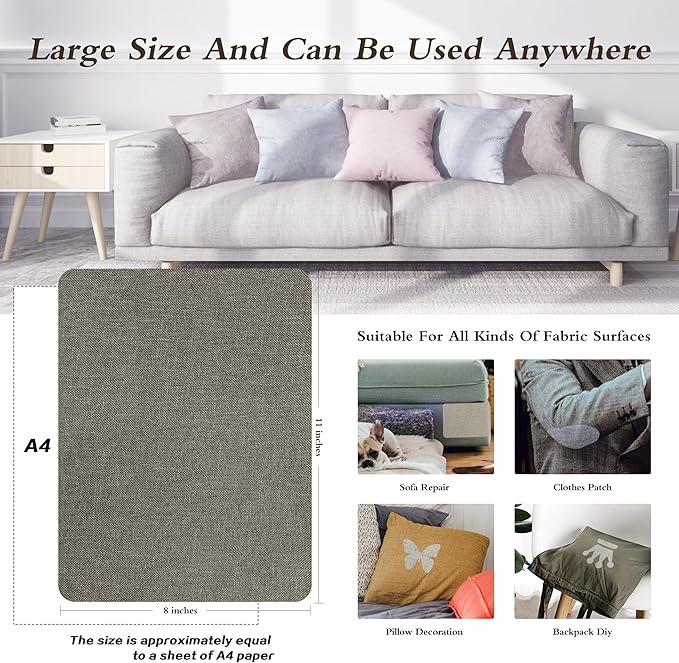 Fine Linen Repair Patches, Self-Adhesive Linen Fabric Patches, 8X11 inch 2 PCS - Image 4