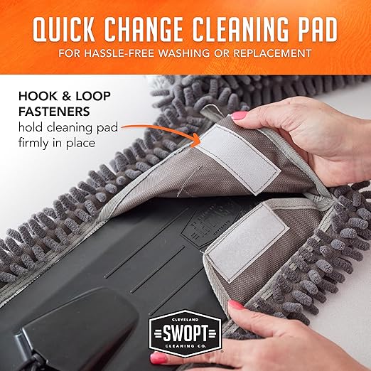 SWOPT 12” Microfiber Dust Mop Head w/Refill — Cleaning Head Interchangeable - Image 7