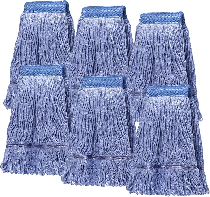 Pack of 6 Heavy Duty Commercial Looped End Cotton Mop, String Cotton Mop Refill by Hakfhsd