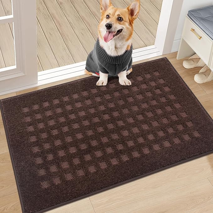 BEQHAUSE Waffle Door Mats Indoor 20"x32", Dog Mat by BEQHAUSE