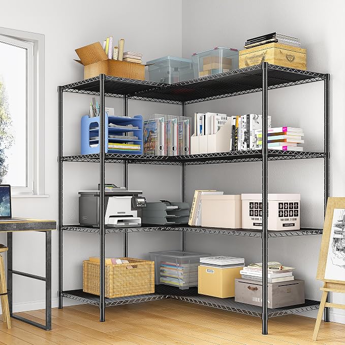 52.36''W Storage Shelves Metal Shelving Unit Load 1120LBS 4 Tier Wire Shelving - Image 6