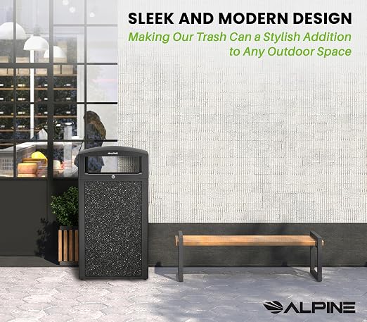 Alpine Outdoor Commercial Trash Can - Image 5