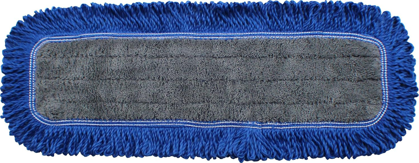 24" Microfiber Dust Mop Pads with Fringe - 12-Pack