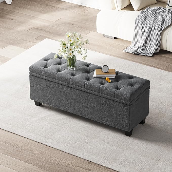 Maupvit Ottoman with Storage, Ottoman Bench with Lift Top, Upholstered Storage - Image 6