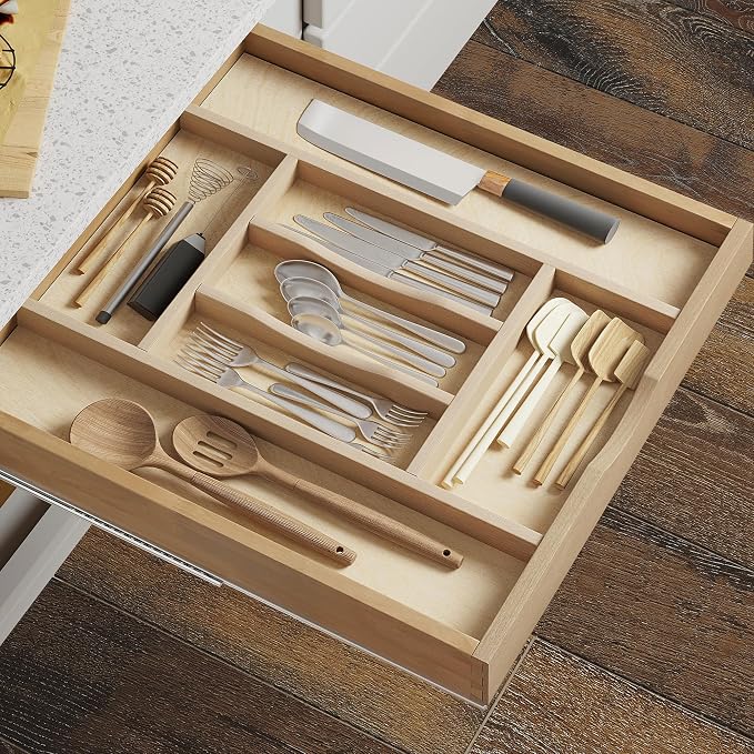 WelFurGeer Premium Wooden Silverware Organizer - Image 2