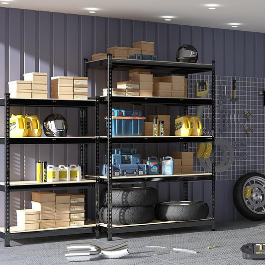 PrimeZone 3 Pack Heavy Duty Adjustable 5 Tier Garage Storage Shelves - Image 2