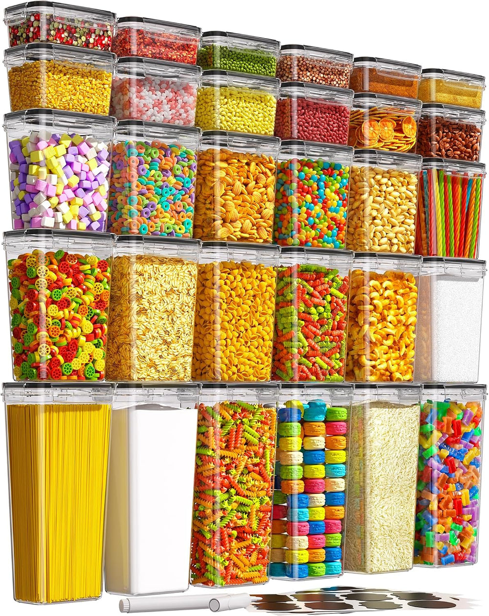 KEMETHY 30 PCS Airtight Food Storage Containers with Lids, Kitchen Pantry Org...