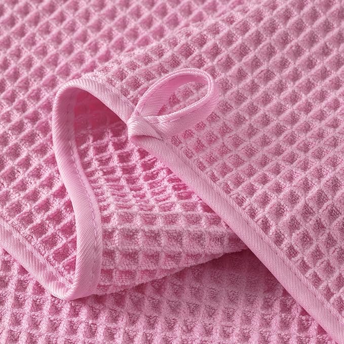 Microfiber Waffle Face Towels, 2 Pieces, Fast Drying, Lint Free - Image 3