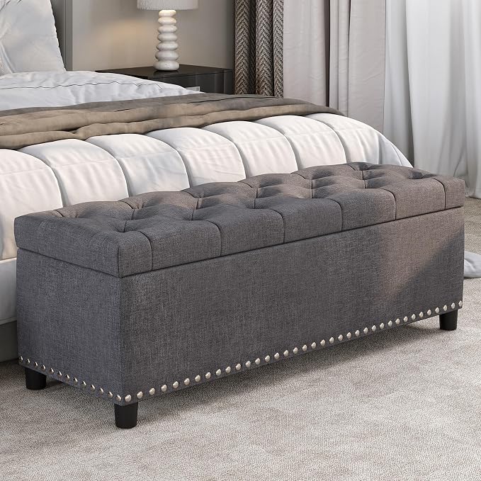 BELLEZE 47" Storage Ottoman, Storage Bench by BELLEZE