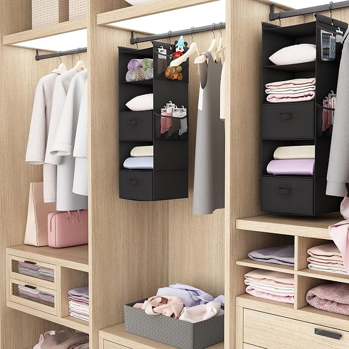 MAX Houser 5 Tier Shelf Hanging Closet Organizer, Cloth Hanging Shelf - Image 7