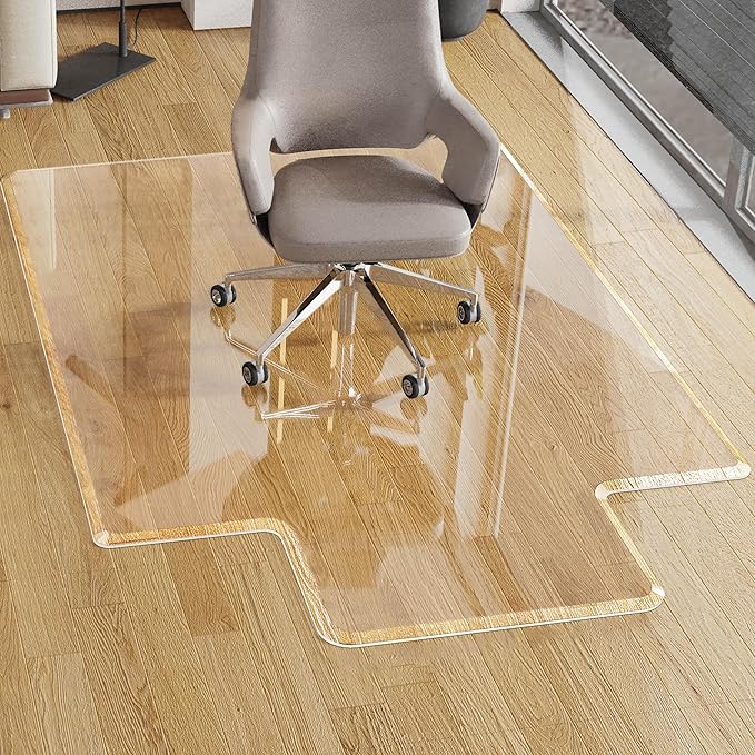 Beveled Edge Irregular Office Chair Mat by MESAILUP