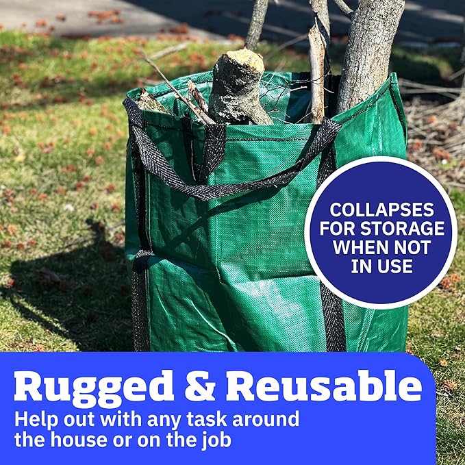DURASACK Heavy Duty Home and Yard Bags 48-Gallon Reusable Self-Standing Lawn - Image 4