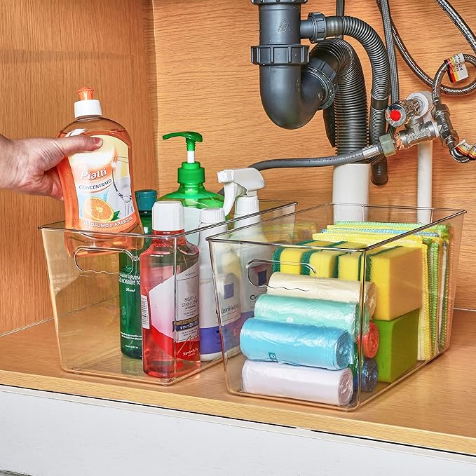 Vtopmart 6 PCS Clear Plastic Storage Bins, Pantry Organizer Containers - Image 8