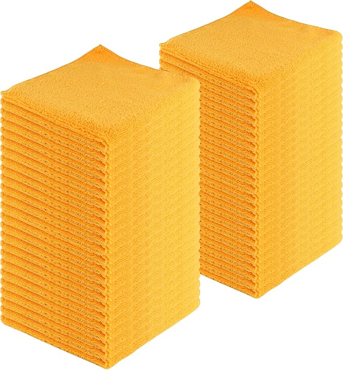 Microfiber Cleaning Cloths, 120 Pack, All-Purpose, Highly Absorbent, Washable by JDHomease