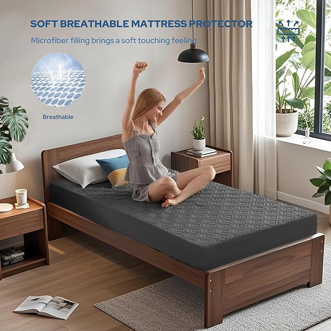 BEDLORE Waterproof Mattress Protector, Twin Size Mattress Pad - Image 3