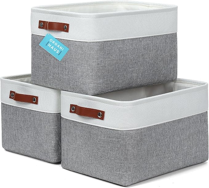 OrganiHaus Large Fabric Storage Baskets by OrganiHaus