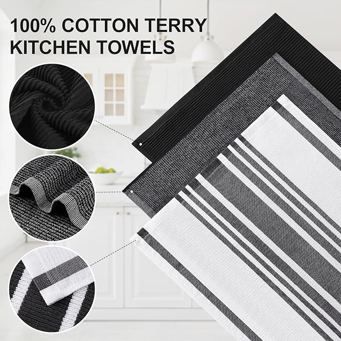Homaxy Premium Kitchen Towels, Large Cotton 380 GSM Kitchen Hand Towels - Image 2