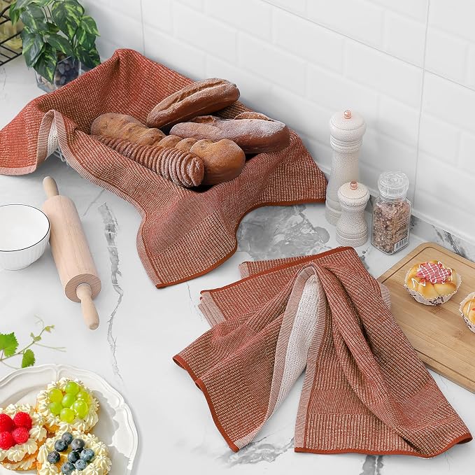 Homaxy Premium Kitchen Towels, Large Cotton Kitchen Hand Towels, Flat and Terry - Image 6